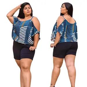 trending products Summer sexy casual printed retro plus size women's sets