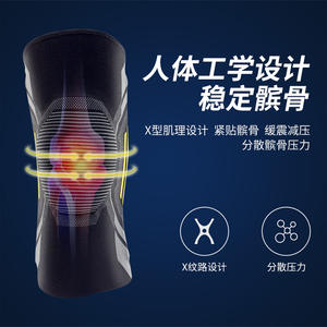 Rodillera deportiva transfronteriza con soporte de resorte para baloncesto y running, unisex, negra, de alta elasticidad, equipo de protección. - Product Image 4