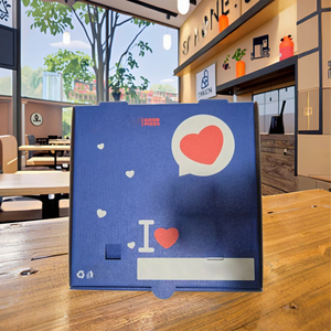 E-FLUTE สีฟ้า SP3643ขนาด18นิ้วปรับแต่งได้เพิ่มโลโก้กล่องพิซซ่าสำหรับ Pizza <span class=keywords><strong>grab</strong></span> and Go - Product Image 1