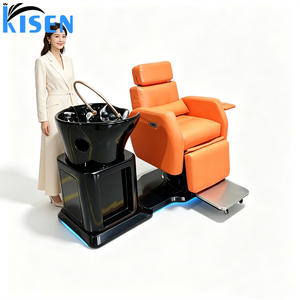 Sillón de Peluquería Giratorio Profesional y Duradero KISEN, con Lavabo de Cerámica, Altura Hidráulica Ajustable y Asiento Reclinable para Salón - Product Image 5