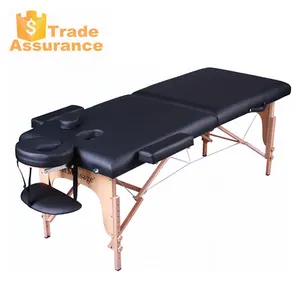 Cama de masaje de madera plegable, mejor venta al por mayor, mesa de masaje portátil Fitmaster
