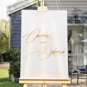 Personalized Welcome Sign Stand Wedding Wedding Welcome Signage Frosted 3D Welcome Sign Acrylic