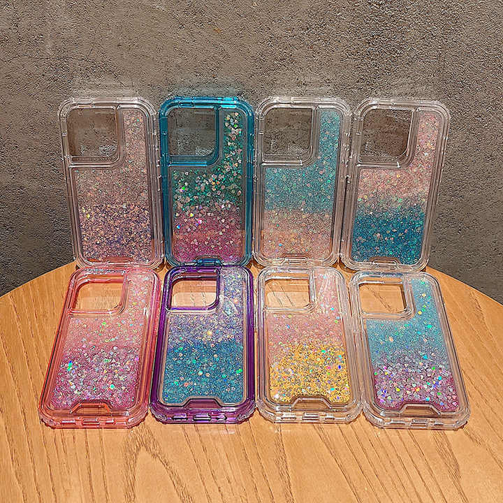 Luxury Glitter Gradient 360 Full Body Protection Phone Case for Samsung Galaxy S22 Ultra S23 Plus S21 FE Note 20 A32 A13 A53 A73