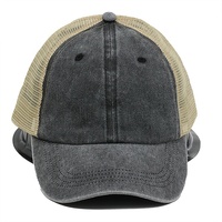Gorra Trucker de Malla Lavada con Logotipo Personalizado, Gorra de Béisbol de 6 Paneles con Hebilla Metálica Trasera, Estilo Vintage Desgastado, Venta al por Mayor, OEM, ODM