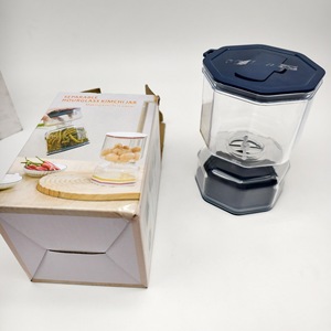 Conteneur transparent pour kimchi avec passoire, <span class=keywords><strong>pot</strong></span> <span class=keywords><strong>à</strong></span> marinade double couche pour chou, fabricant de sauerkraut en plastique de qualité alimentaire - Product Image 4