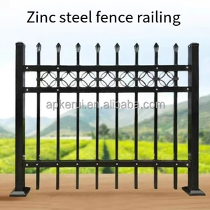Clôture <span class=keywords><strong>de</strong></span> jardin en acier moderne, clôture à piquets en acier galvanisé noir <span class=keywords><strong>de</strong></span> 8 pieds avec pointe en forme <span class=keywords><strong>de</strong></span> lance, design 3D, sécurité, Australie, modélisation 3D - Product Image 6