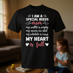 T-shirt noir à col rond pour maman ayant des besoins spéciaux, pour les mamans qui ont de l'amour et de la force - Product Image 3