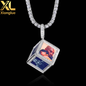 Hip Hop Personalize Pictures Gold Plated Jewelry Custom Memory <b>Cube</b> <b>Photo</b> Pendant for Necklace - Product Image 6