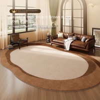 Tapis haut de gamme rétro marron Maillard pour salon, résistant à la saleté, facile d'entretien, antidérapant, à poils épais