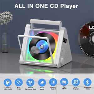 Xách Tay Máy nghe nhạc <span class=keywords><strong>CD</strong></span> với điều khiển từ xa 4000mAh có thể sạc lại BT 5.3 Máy nghe nhạc <span class=keywords><strong>CD</strong></span> tam giác nhà âm thanh loa - Product Image 2