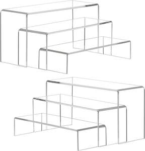 AURORA Large Acrylic Transparent Rectangular Single-Shelf Customizable Display <b>Stand</b> Art Deco Polished Freestanding for - Product Image 6