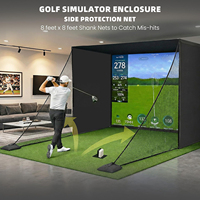 Podiyeen Filet d'entraînement de golf et Enceinte de simulation de golf pour la maison, Cage de 10x8 pieds avec Écran de simulation d'impact HD et Deux filets de protection