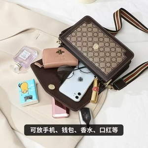 Sac à main fourre-tout décontracté de créateur avec fermeture éclair en cuir véritable imperméable et décoration rayée pour femme - Product Image 4