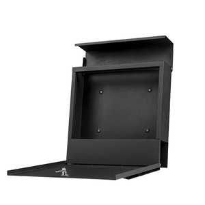 Boîte <span class=keywords><strong>aux</strong></span> <span class=keywords><strong>lettres</strong></span> extérieure en métal moderne plaqué noir boîte <span class=keywords><strong>aux</strong></span> <span class=keywords><strong>lettres</strong></span> verrouillable murale avec clés porte-journaux décoratif pour la maison - Product Image 5