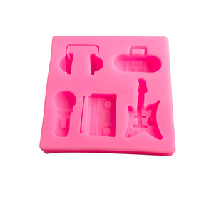3D auriculares Radio <span class=keywords><strong>guitarra</strong></span> silicona Fondant moldes Diy pastel decoración hornear moldes - Product Image 6