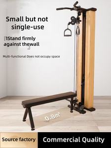 Nuovo Modello Multifunzione in Legno <span class=keywords><strong>e</strong></span> Acciaio Inox, Stazione a Parete con Funzione <span class=keywords><strong>Lat</strong></span> Pull <span class=keywords><strong>e</strong></span> Low Row, Doppia Puleggia Regolabile - Product Image 2