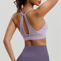 Soutien-gorge de yoga et de sport antichoc à bretelles croisées, dos nu, avec coussinets amovibles, pour la gym et le fitness