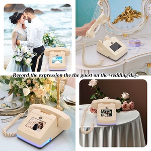 Téléphone de mariage 2-025 avec enregistreur vidéo et audio 1080P, Livre d'or audio et vidéo rétro, Livre d'or vintage, Téléphone antique - Product Image 3
