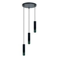 Lámparas Colgantes LED Redondas de Cable Negro Estilo Art Deco Contemporáneo Personalizadas para Dormitorio, Luz de Noche