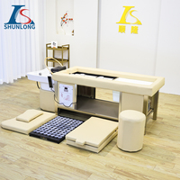 Tempat tidur sampo terapi kecantikan uap, terapi desain Modern meja pijat pedikur untuk keringat uap Moxibustion tempat tidur Spa kepala
