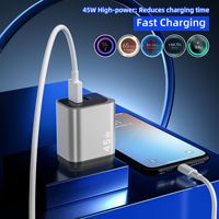 Adaptateur secteur en gros 45W à charge rapide PD QC3.0 Type-C avec protections OTP/OVP/OCP et matériau PC ignifuge pour Android