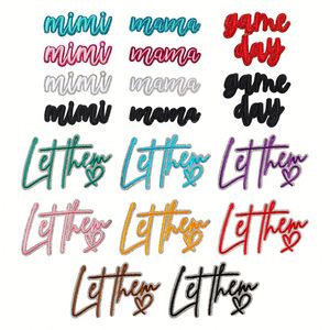 แผ่นปักลายวิบวับสีทองขอบทองคำ  งานปักสีสันสวยงาม  ลาย Mama Mini Game Day  สำหรับติดหมวก กระเป๋า  ตกแต่ง - Product Image 1