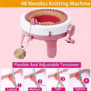 Machine à tricoter en laine DIY pour la famille, 48 aiguilles, cylindre étoilé, pour enfants, fournitures de couture avec jouets en laine - Product Image 3