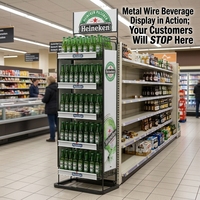Présentoir promotionnel sur pied en métal pour boissons, personnalisé, à alimentation par gravité, pour bières, vins et boissons gazeuses, vente en gros