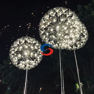 Luces de flores de fibra óptica RGB 3D impermeables para exteriores, decoración de vacaciones de diente de león LED para jardín, iluminación de paisaje comercial - Product Image 2