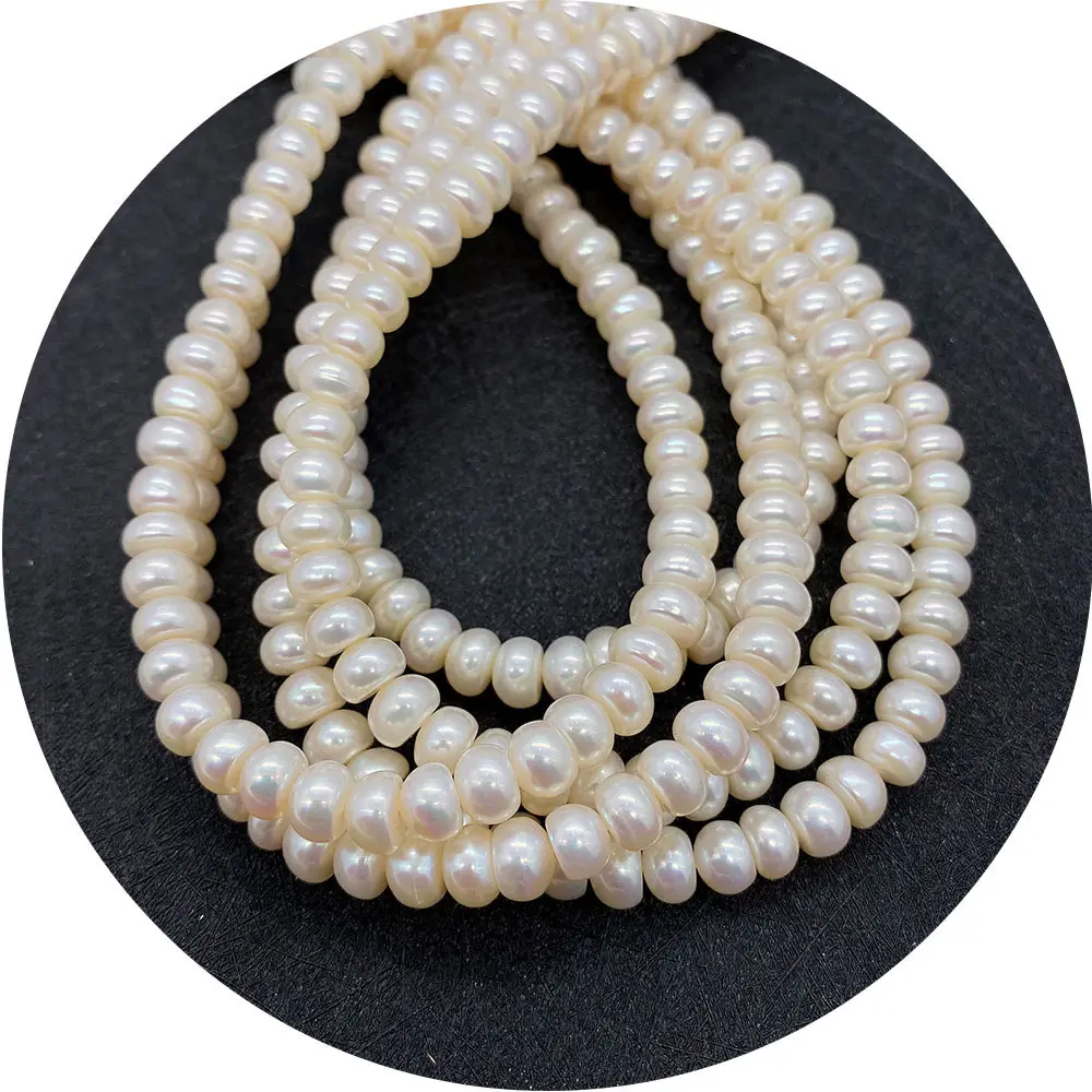 A AA 100% 3-10mm real natural fresh water button freshwater loose pearl beads
