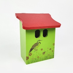 Conception personnalisée Maison d'oiseau en bois coloré écologique Nichoir suspendu Nid d'oiseau Nichoir en bois pour la décoration extérieure du jardin Patio - Product Image 5