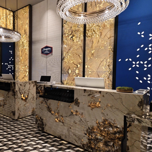 Dalle de marbre poli transparente Patagonia de luxe, marbre blanc, design moderne pour villa et hôtel, naturel - Product Image 2