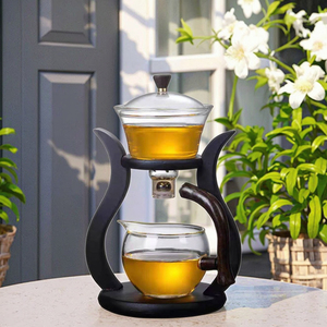 Минималистичный магнитный автоматический набор для заваривания чая с чайником из стекла и чашкой с разделителем для воды для домашнего использования - Product Image 4