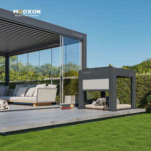 Mooxon プレミアム アウトドア ペットシェルター アルミニウム パーゴラ バイオクリマティックルーフ 高耐久性 耐候性 モダンデザイン 猫・犬用 - Product Image 2