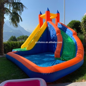 Scivolo d'Acqua Gonfiabile Commerciale Compatto <span class=keywords><strong>con</strong></span> Piscina, Castello Gonfiabile per Saltare e Nuotare, per Bambini e Giardino - Product Image 4