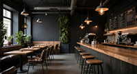 Comptoir de bar à café en bois sur mesure |   Mobilier de café éclairé par LED pour la décoration intérieure |   Aménagements sur mesure pour café, design de boutique de café