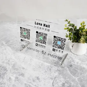 Custom Size Acrylic QR Code Display Stand Payment Code Pasted Glass Door Warm Reminder Stand
