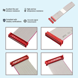 Cable Plano Personalizado Rojo de 1.27mm con Conector Micro Match de 20 Pines IDC, PVC 28AWG - Product Image 2