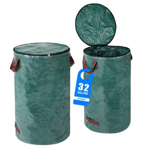 Bolsa de almacenamiento con cremallera de gran capacidad, organizador de jardín plegable de tela Oxford impermeable para muebles de Patio, bolsas de basura para el hogar - Product Image 2
