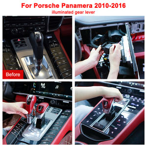 Navihua per <span class=keywords><strong>Porsche</strong></span> Panamera 2010 2016 per auto pomello cambio cambio con rivestimento in pelle leggera modifica interna - Product Image 6
