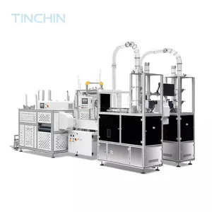 Tinchin TCJ-QZB750 Automatische Wegwerp Kom Papieren Beker Verpakkingsmachine Folie Verpakking Etikettering Inspectie Voor Voedsel Plastic Motor - Product Image 1