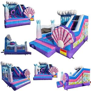 Yuedong inflable 5M <span class=keywords><strong>Shell</strong></span> hinchable océano mar Moonwalk dibujos animados parque temático Castillo tobogán obstáculos - Product Image 2