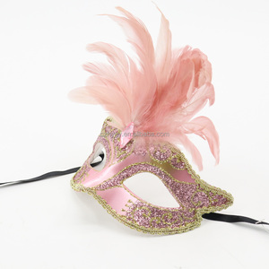 Masques de fête en plastique <span class=keywords><strong>rose</strong></span> pour mascarade Mardi Gras PGG Carnaval Halloween Mariage Costume vénitien Fête avec élégant - Product Image 3