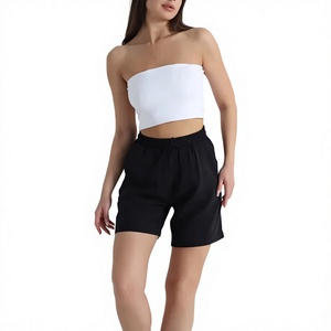 Shorts de jogging athleisure d'été pour femmes, respirants, imperméables, séchage rapide, écologiques, coupe-vent, 100% coton, motifs floraux unis, fourrure - Product Image 1