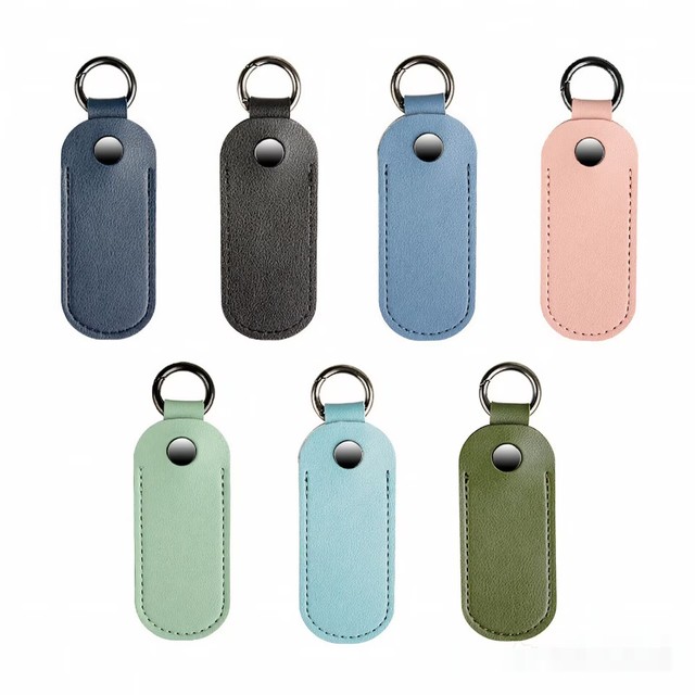 PU Leather USB Flash Drive Carrying Case with Keychain Anti-Loss Storage Pouch for Memory Stick Digital Accessory Wholesale