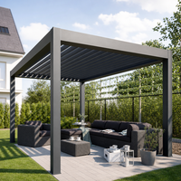 Pergola motorisée à lames en aluminium pour mobilier de jardin