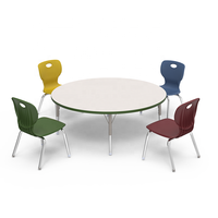 Mobilier scolaire moderne Table de formation Salle de classe double Tables et chaises d'école Bureau de table circulaire pour étudiants