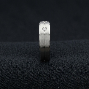 Sleek Platinum Diamond Ring Channel Set IGI Certified Luxury Elegant Simple Band Engagement Wedding Jewelry - Product Image 2