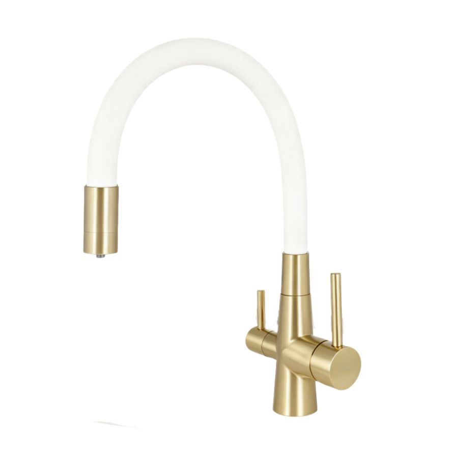 Corpo in oro spazzolato - tubo bianco