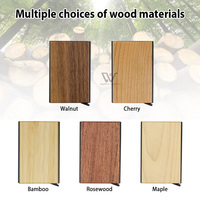 Casing kartu kayu kenari tempat kartu Rosewood bisnis kotak kartu cendana dompet penyimpanan kayu Maple ceri tempat kartu kayu bambu